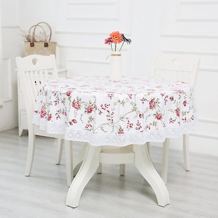 Rund bordsduk Grå polyester Rund bordsduk Torka rent DXGHC