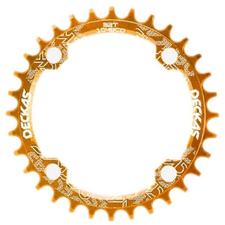 104BCD Ovalt Smal Bred Kædering Mountainbike Cykel 32T Kranksæt Enkelt Tandplade Dele 104 BCD Guld