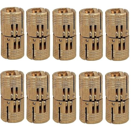 10 stk. Sylindriske Messinghengsler, Skjulte Usynlige Tønnehengsler For DIY Tre Dør Campingvognskap, 10mm