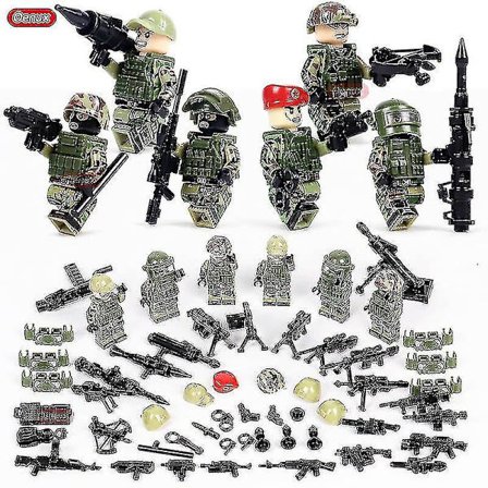 Ny ankomst Militær Jeeped Bil Køretøj Model Byggeklods Mini Hær Soldater Figurer Oplys Brick Moc Legetøj Til Børn Gave