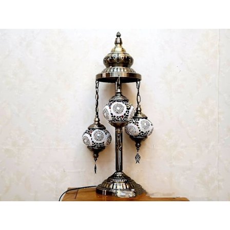 Glober turkiska marockanska färgglada mosaik antika bordsängslampa lampskärm ZD B