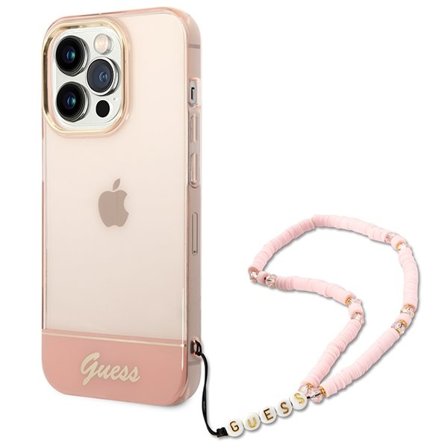 Guess GUHCP14XHGCOHP iPhone 14 Pro Max 6,7" pink/pink hardcase Translucent Pearl Strap