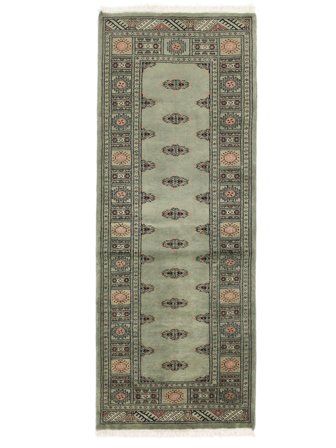 80X207 Tapis Pakistan Boukhara 3Ply D'orient De Couloir Vert Foncé/Noir (Laine, Pakistan) Carpetvista