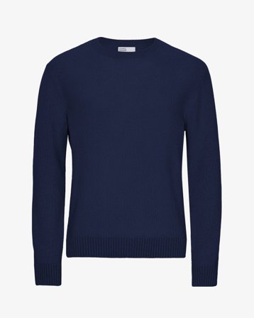 Classic Merino Wool Crew - Marine Blue S