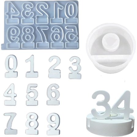 Silikonimuotteja Valumuotteja, Numerot 0-9 Silikonivalu Kynttilänjalka, Silikonivalu Kynttilänjalka, Kipsimuotit Valuun