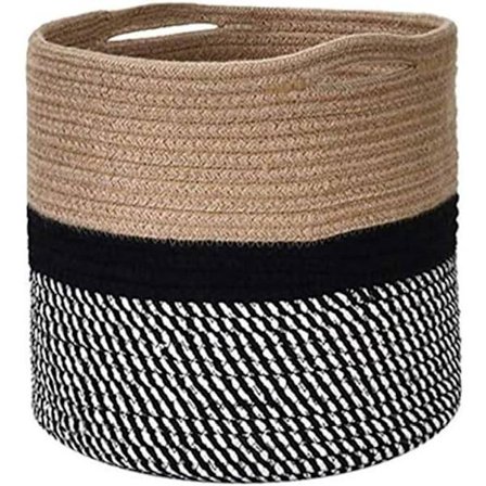 Bomullstaukurver, Bomullstaukurv for klesvask, Vevd bomullstaukurv for oppbevaring, 28 x 28 cm Sammenleggbar oppbevaringskurv for bad, Oppbevaring av 