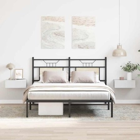 vidaXL Svävande sängbord 2 st vit högglans 40x30x15 cm konstruerat trä