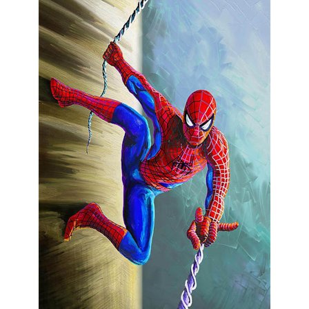 5D diamantmålningssats spindel, barns diamantkonst full diamant rund diamant hantverk duk heminredning 12x16 tum