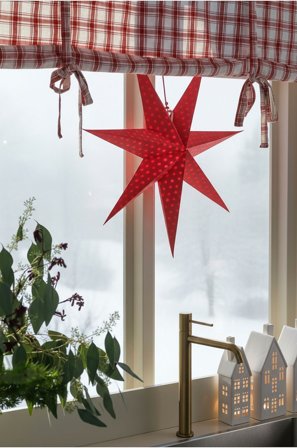 Star Trading - Paperstar Cloud dot 60cm med sladd - Röd - Julpynt - Från Homeroom