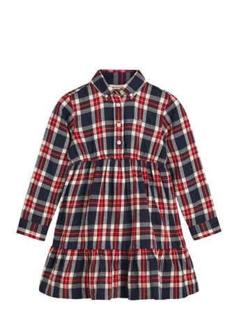 GANT Checked Flannel Bd Shirt Dress Marinblå