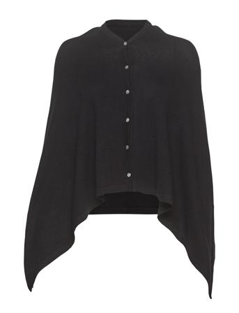 Wool & Cashmere Poncho Poncho Regntøy Svart Rosemunde