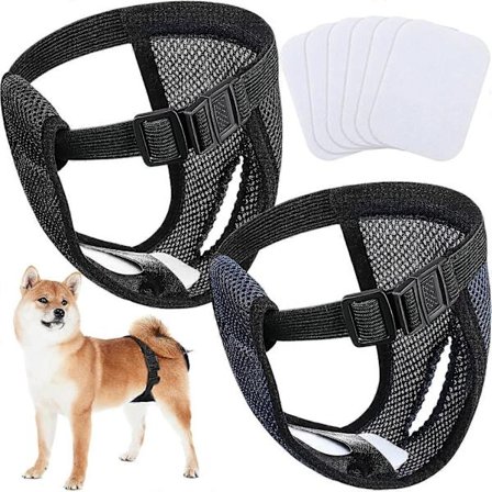 2 pakker vaskbare tispebleier beskyttende bukser med 6 bind menstruasjons truser løpetid månedlig blødning, svart og blå L