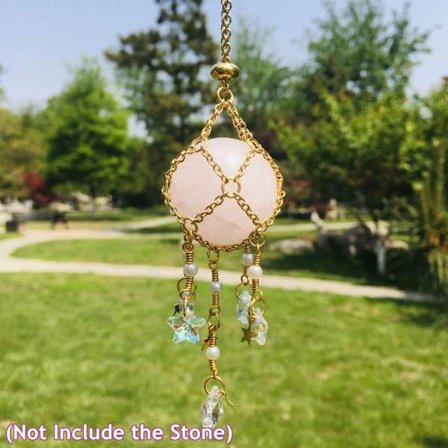 Crystal Holder Cage Halskæde Crystal Net Metal Halskæde TIL 3CM