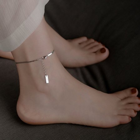 Charm Silver Rostfritt Stål Snake Chain Anklet For Women Jewel