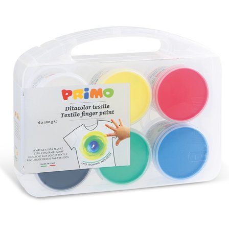 Primo Peinture au doigt pour textile Basic-set 6x100g