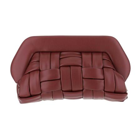 THEMOIRè, Intreccio nappa faux leather clutch bag Removable shoulder strap Top magnetic closure Lined Bordeaux Made in Italy Composition: 65% 