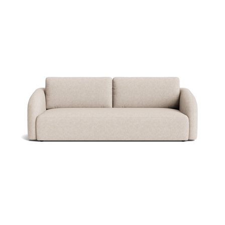 Savona 3-Sitzer-Schlafsofa, Stauraum, Aragon Beige, modernes Design, bequeme Bettfunktion, hochwertige Polsterung, zeitloser Stil, 90cm Tiefe