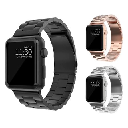 Link Bracelet for Apple Watch - 42/44/45 mm - Black Strap
