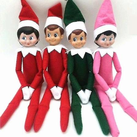 Elf Dukke Julepynt Børnegave Overraskelse Plyslegetøj Jule Reindeer Elves Pink Rød Farver_ai Tw-Xin Pink boy