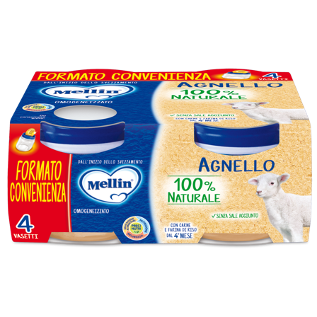 Mellin Omogeneizzato Agnello 4x80g 4Mesi+