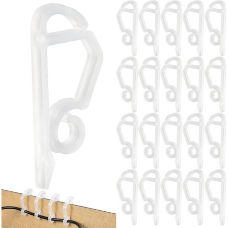 50-pakning takrennekroker kompatible med oppheng av julelys, kompatible med innendørs- og utendørslys, universelle, hvite