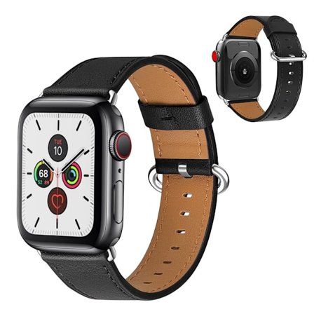 Apple Watch Series 5 / 4 44mm genuine leather watch band - Black