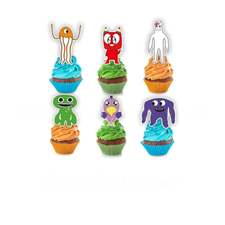 24 stk. Garten of Banban Cupcake Toppers Festartikler Bursdagsdekorasjoner