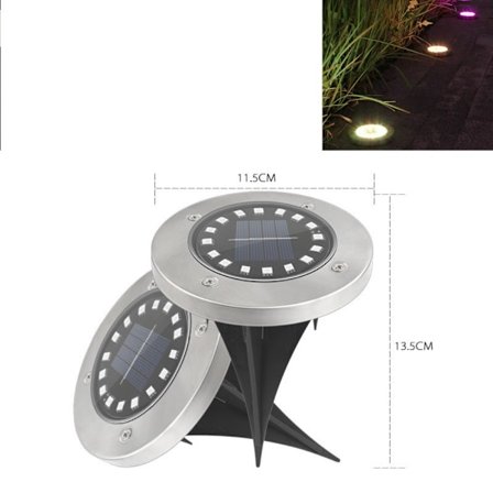 Solar Underground Light 16LED Lampe FARVE LYS FARVE LYS
