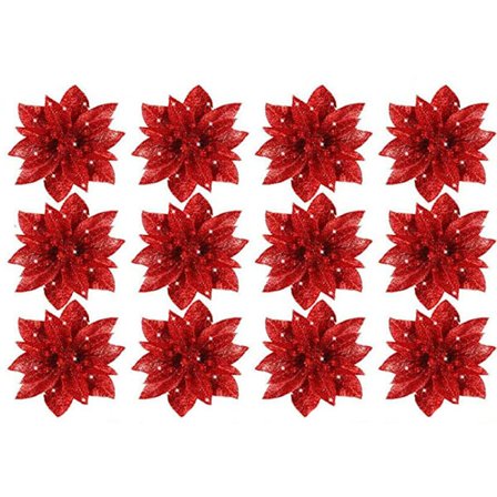 Keinotekoiset kimaltelevat joulutähdet joulukuusen koristeet koristeelliset kukat tarvikkeet joulukotiin pääsisäänkäynnin oven koristeluun