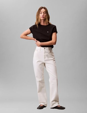 Calvin Klein Jeans Ss Monogram Crew Tee - Black - L