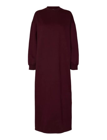 Slfgia Ls Ankle Dress Burgundy Selected