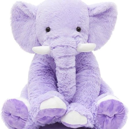 Elefant gosedjur, 50 cm hög elefant plyschleksak, lila