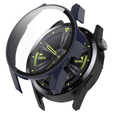 Huawei Watch GT 3 (46mm) TPU frame + tempered glass screen protector - Dark Blue