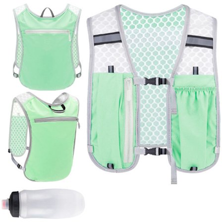 Hydreringsvest med kop- og telefonholder, ultralet, holdbar, plantebaseret, refleksiv, løb, cykling, kompatibel med Shuihu