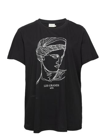 Kcaliane T-Shirt T-shirt Top Sort Kaffe Curve