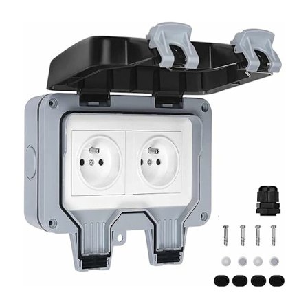 Vedenpitävä pistorasia, kaksoispistorasia ulkokäyttöön, IP66 vedenpitävä seinäpistorasia 16A