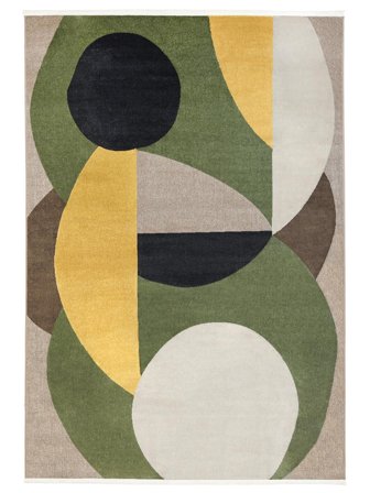 Aria Lavable 300X400 Largo Verde/Giallo Geometrico Tappeto