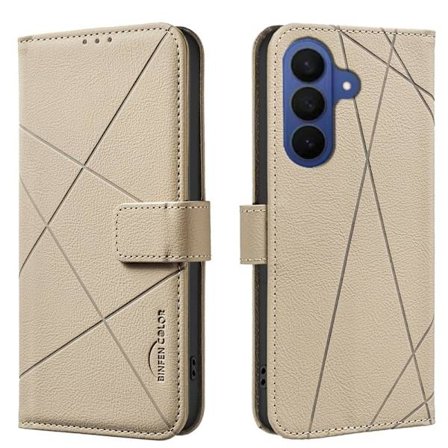 BINFEN Samsung Galaxy S26+ Plånboksfodral Konstläder RFID Skydd - Beige