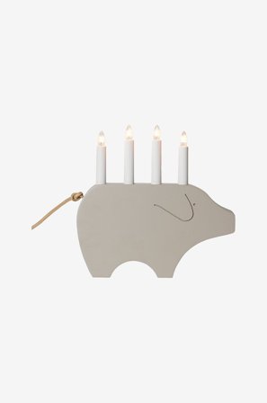 Star Trading - Ljusstake Gry höjd 28 cm - Beige - Adventsljusstakar - Från Homeroom