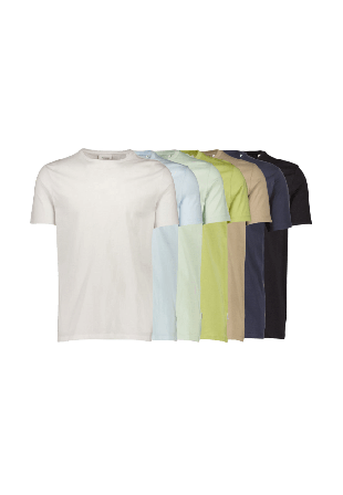 Lindbergh Basic o-neck tee S/S 7 pack Överdelar Herr Flerfärgad S