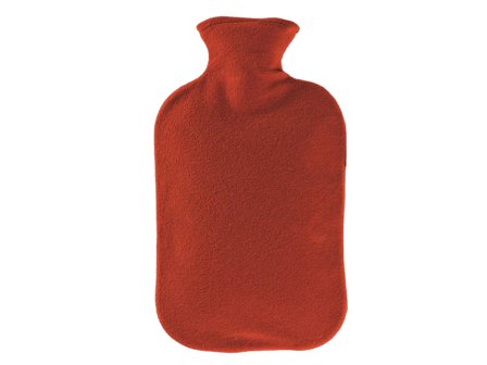 Fashy Varmeflaske m/fleecetrekk, 2 liter, rød, 1 stk.