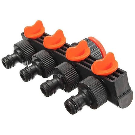 4-vägs Slang Splitter-pipe Splitter Krankoppling Trädgårdsbevattningsutrustning Sprinklers Utomhuskranar Droppbevattning