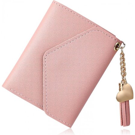 Liten lommebok for kvinner, slank skinnkortlommebok med glidelås