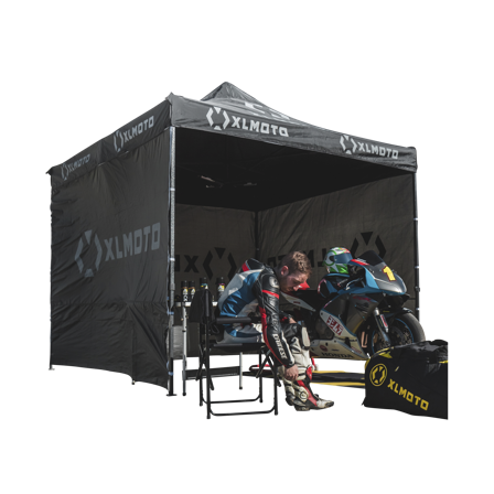 XLMOTO Easy-Up Depåtält Med Väggar Svart