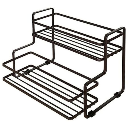 Praktisk krydderihylde, køkkenkrydderihylde, badeværelsesopbevaringshylde, 2-etagers krydderihylde, ideel til opbevaring i hjemmet