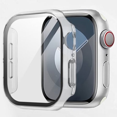 För A Watch Series 10 42mm Fodral Skal med härdat glas - Transparant