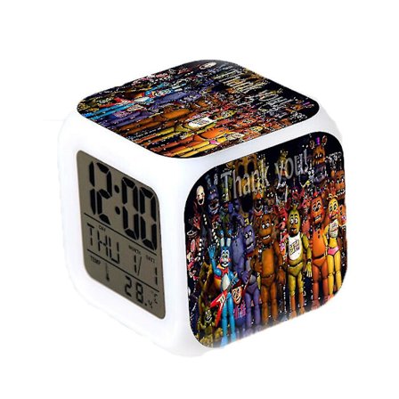 Herätyskellot lämpömittari hehkuva kuutio herätyskello Five Night's at Freddy neliö päivämääräyöllä