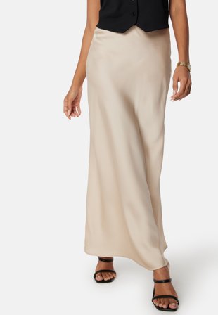 VILA Viellette high waist long skirt Cement Klær