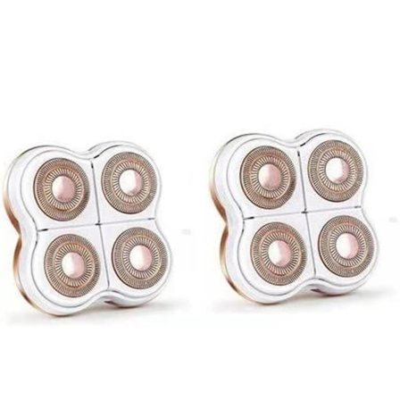 Let at rengøre selvslibende teknologi, 2-PAK elektrisk barbermaskine udskiftningshoveder All Around kropshårstrimmer 18K guldbelægning, 5D flydende 