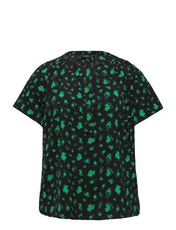 Caanni, S/S, V-Neck Top Patterned Zizzi